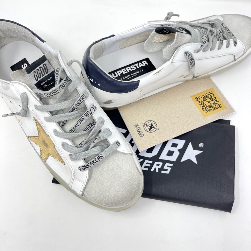Golden Goose White Gold Star Low-Top Sneakers Size 44 - Picture 4 of 16